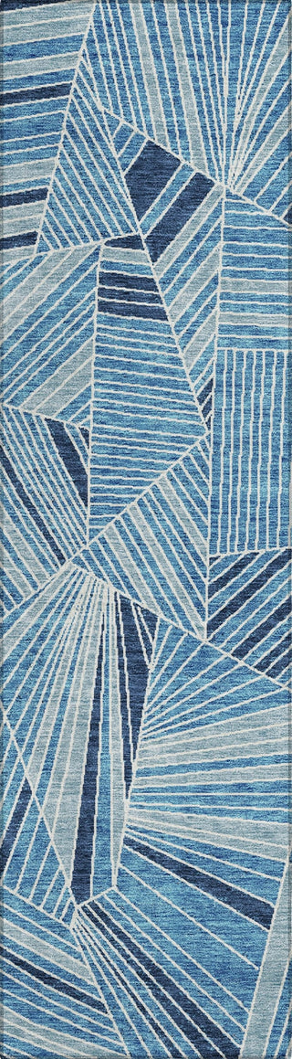Piper Looms Chantille Geometric ACN915 Blue Machine Washable Area Rug Runner Main Image