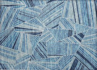 Piper Looms Chantille Geometric ACN915 Blue Machine Washable Area Rug Scatter Main Image