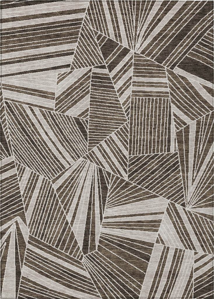 Piper Looms Chantille Geometric ACN915 Brown Machine Washable Area Rug main image