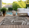 Piper Looms Chantille Geometric ACN915 Brown Machine Washable Area Rug Outdoor Lifestyle Image Feature