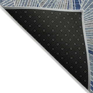 Piper Looms Chantille Geometric ACN915 Denim Machine Washable Area Rug Backing Image