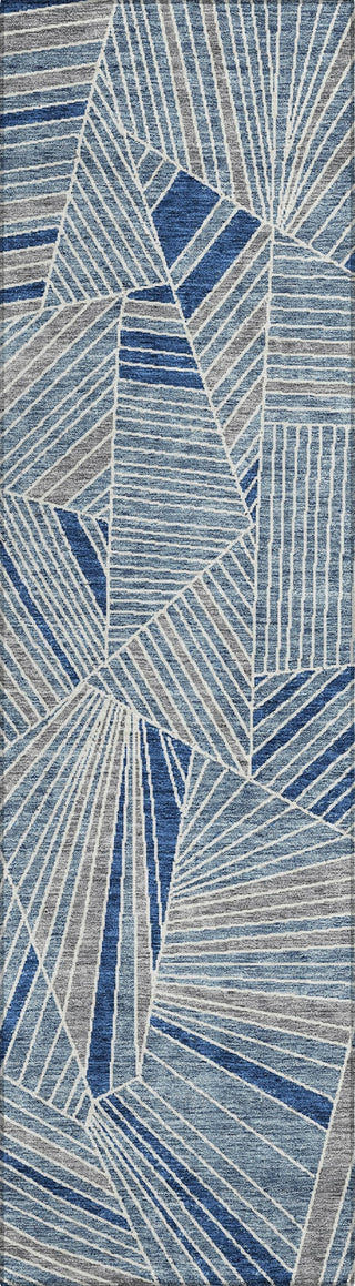 Piper Looms Chantille Geometric ACN915 Denim Machine Washable Area Rug Runner Main Image