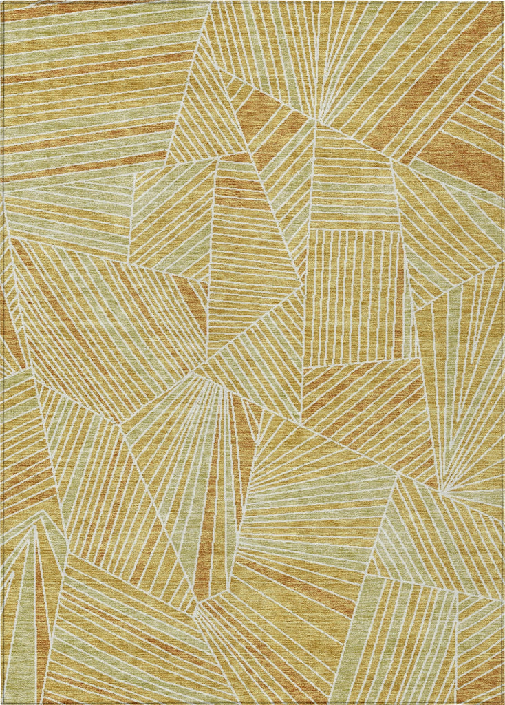 Piper Looms Chantille Geometric ACN915 Gold Machine Washable Area Rug main image