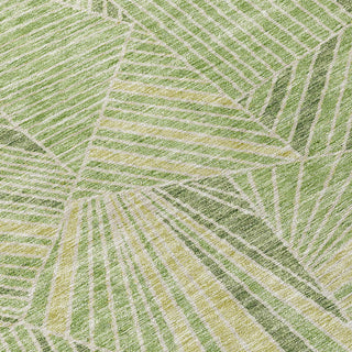 Piper Looms Chantille Geometric ACN915 Green Machine Washable Area Rug Swatch Image