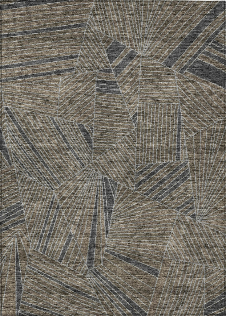 Piper Looms Chantille Geometric ACN915 Mocha Machine Washable Area Rug main image