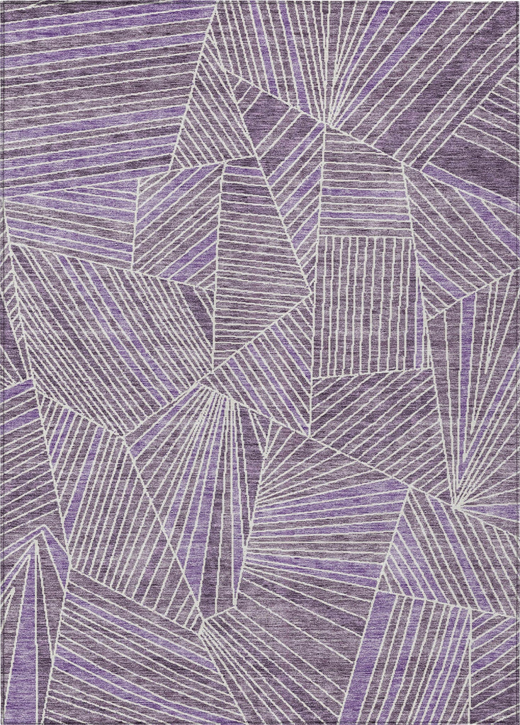 Piper Looms Chantille Geometric ACN915 Purple Machine Washable Area Rug main image