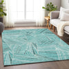 Piper Looms Chantille Geometric ACN915 Teal Machine Washable Area Rug Lifestyle Image Feature
