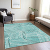 Piper Looms Chantille Geometric ACN915 Teal Machine Washable Area Rug Lifestyle Image Feature