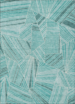 Piper Looms Chantille Geometric ACN915 Teal Machine Washable Area Rug main image