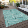 Piper Looms Chantille Geometric ACN915 Teal Machine Washable Area Rug Outdoor Lifestyle Image Feature