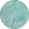 Piper Looms Chantille Geometric ACN915 Teal Machine Washable Area Rug Round Main Image