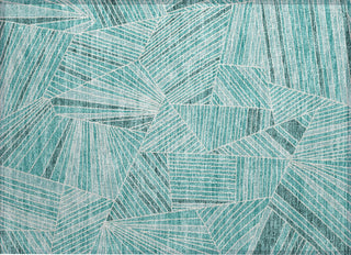Piper Looms Chantille Geometric ACN915 Teal Machine Washable Area Rug Scatter Main Image