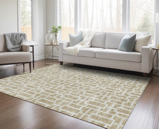 Piper Looms Chantille Geometric ACN916 Beige Machine Washable Area Rug Lifestyle Image Feature