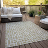Piper Looms Chantille Geometric ACN916 Beige Machine Washable Area Rug Outdoor Lifestyle Image Feature