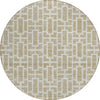 Piper Looms Chantille Geometric ACN916 Beige Machine Washable Area Rug Round Main Image