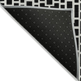Piper Looms Chantille Geometric ACN916 Black Machine Washable Area Rug Backing Image