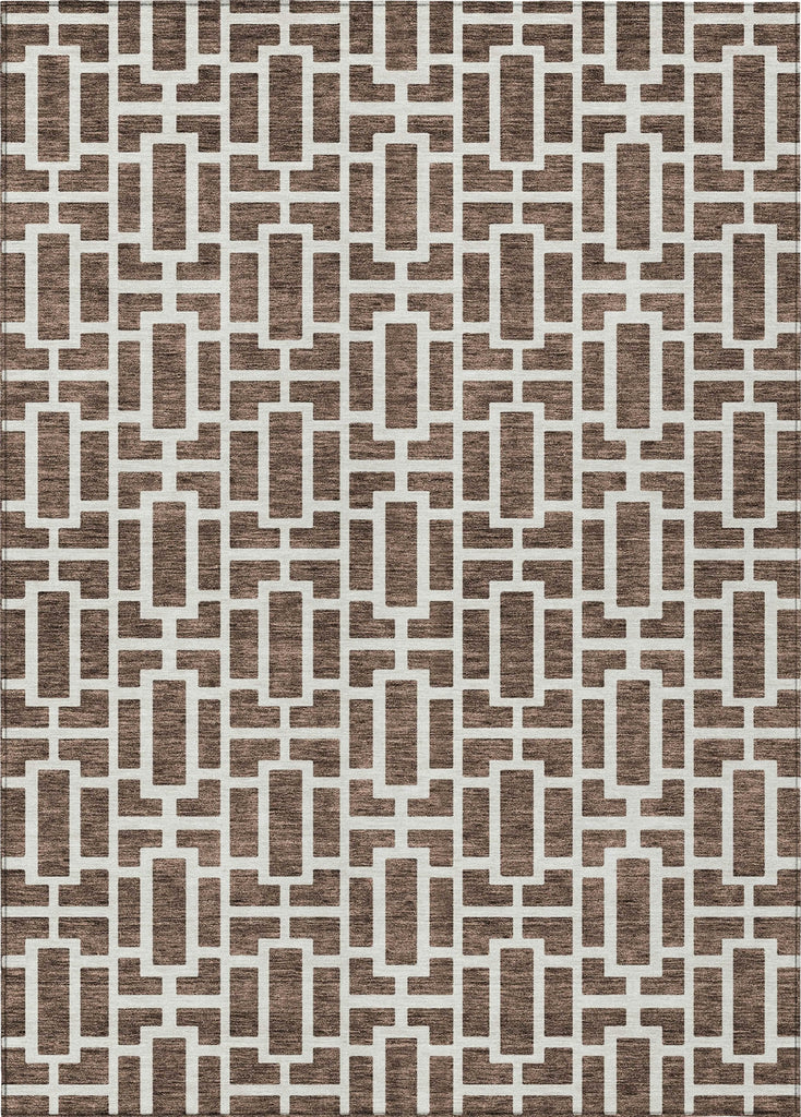 Piper Looms Chantille Geometric ACN916 Brown Machine Washable Area Rug main image