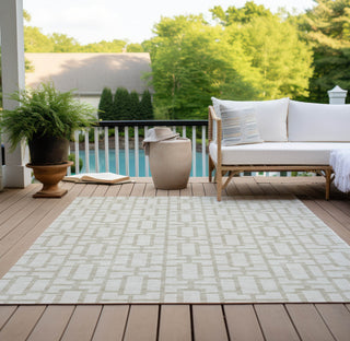 Piper Looms Chantille Geometric ACN916 Ivory Machine Washable Area Rug Outdoor Lifestyle Image Feature
