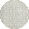 Piper Looms Chantille Geometric ACN916 Ivory Machine Washable Area Rug Round Main Image