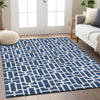 Piper Looms Chantille Geometric ACN916 Navy Machine Washable Area Rug Lifestyle Image Feature