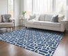 Piper Looms Chantille Geometric ACN916 Navy Machine Washable Area Rug Lifestyle Image Feature