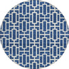 Piper Looms Chantille Geometric ACN916 Navy Machine Washable Area Rug Round Main Image