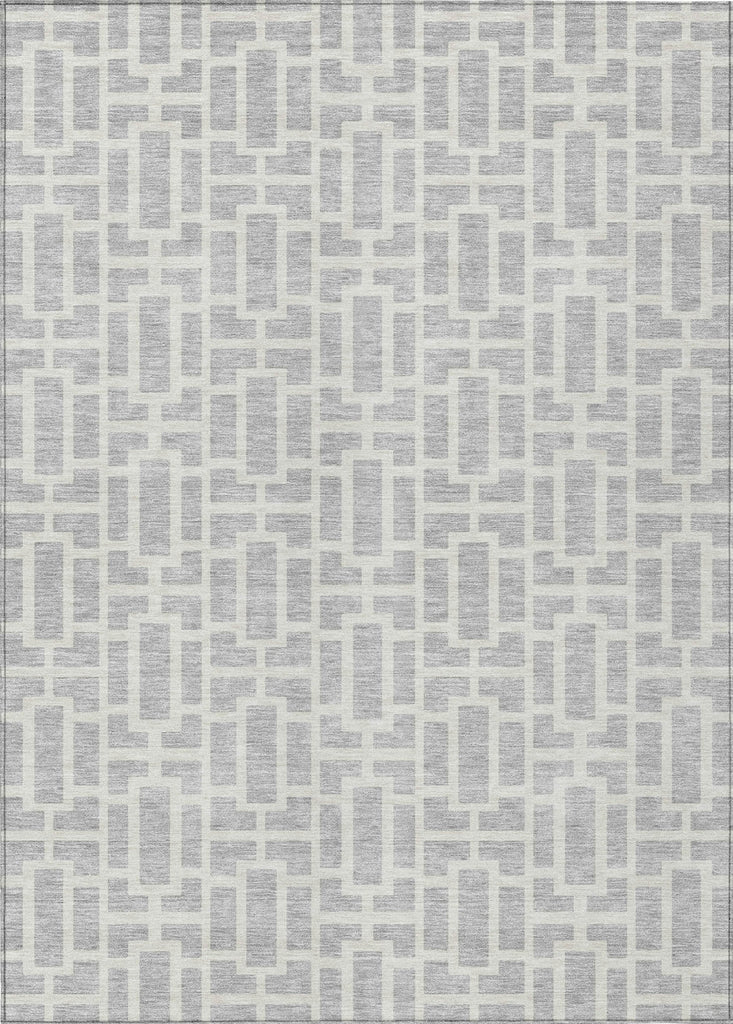 Piper Looms Chantille Geometric ACN916 Silver Machine Washable Area Rug main image