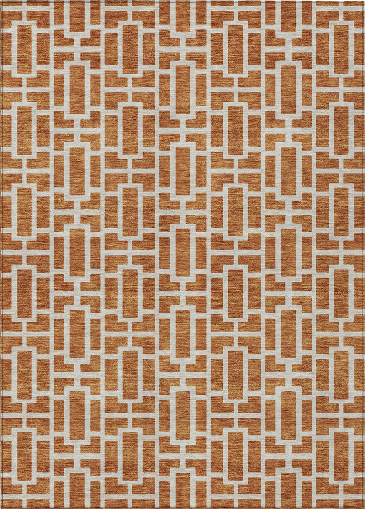 Piper Looms Chantille Geometric ACN916 Terracotta Machine Washable Area Rug main image