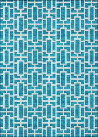 Piper Looms Chantille Geometric ACN916 Turquoise Machine Washable Area Rug main image