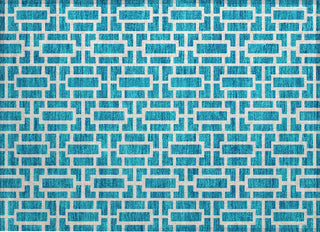 Piper Looms Chantille Geometric ACN916 Turquoise Machine Washable Area Rug Scatter Main Image