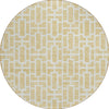 Piper Looms Chantille Geometric ACN916 Wheat Machine Washable Area Rug Round Main Image