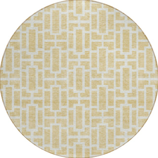 Piper Looms Chantille Geometric ACN916 Wheat Machine Washable Area Rug Round Main Image