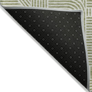 Piper Looms Chantille Lines ACN917 Aloe Machine Washable Area Rug Backing Image