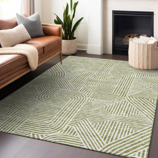 Piper Looms Chantille Lines ACN917 Aloe Machine Washable Area Rug Lifestyle Image Feature