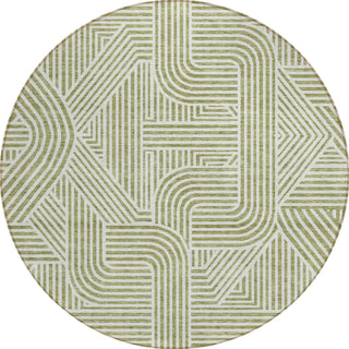 Piper Looms Chantille Lines ACN917 Aloe Machine Washable Area Rug Round Main Image