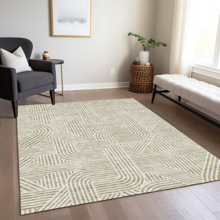 Piper Looms Chantille Lines ACN917 Beige Machine Washable Area Rug Lifestyle Image Feature