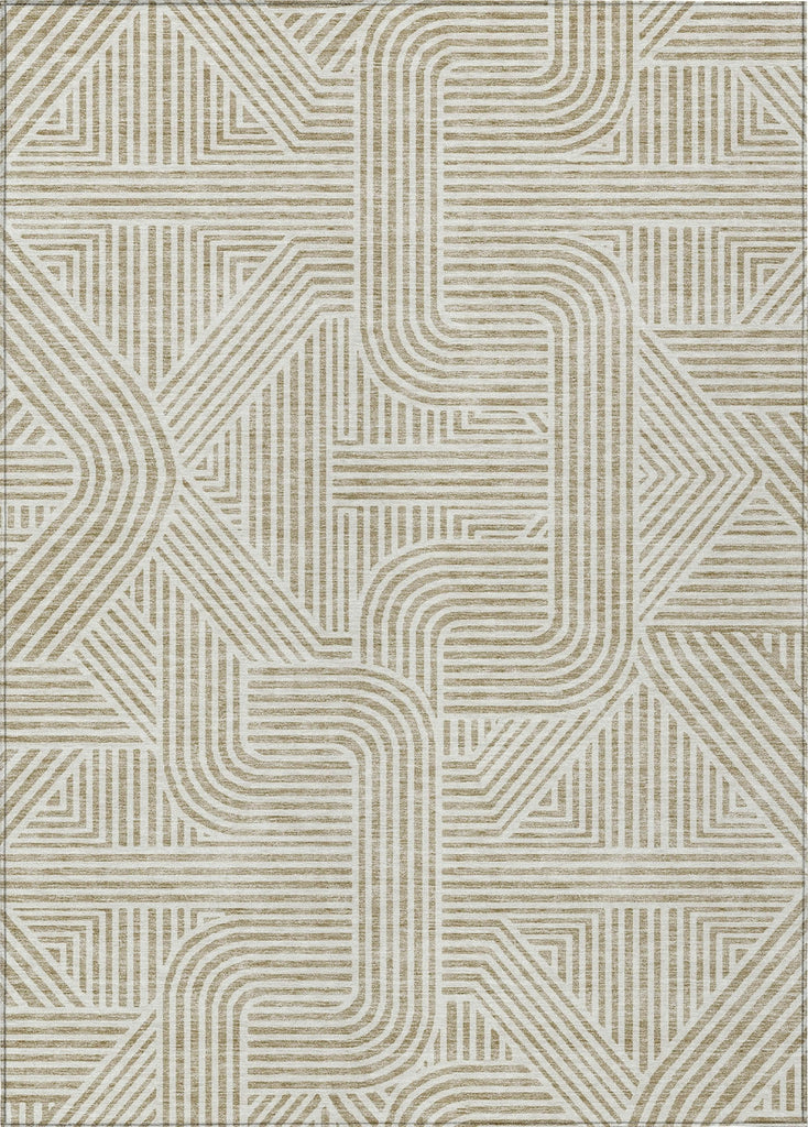 Piper Looms Chantille Lines ACN917 Beige Machine Washable Area Rug main image