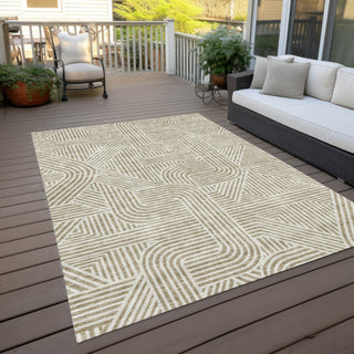 Piper Looms Chantille Lines ACN917 Beige Machine Washable Area Rug Outdoor Lifestyle Image Feature