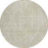 Piper Looms Chantille Lines ACN917 Beige Machine Washable Area Rug Round Main Image