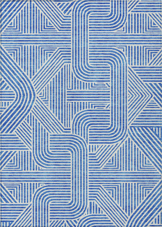 Piper Looms Chantille Lines ACN917 Blue Machine Washable Area Rug main image