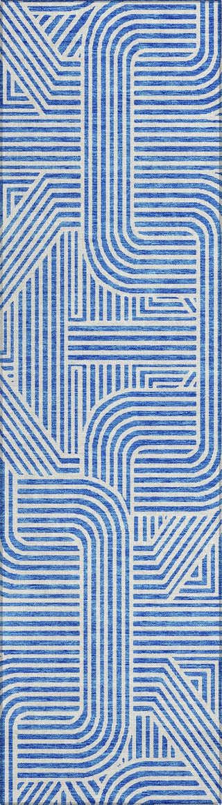 Piper Looms Chantille Lines ACN917 Blue Machine Washable Area Rug Runner Main Image