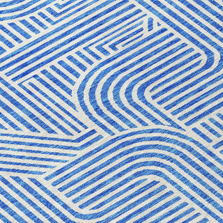 Piper Looms Chantille Lines ACN917 Blue Machine Washable Area Rug Swatch Image