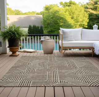 Piper Looms Chantille Lines ACN917 Brown Machine Washable Area Rug Outdoor Lifestyle Image Feature