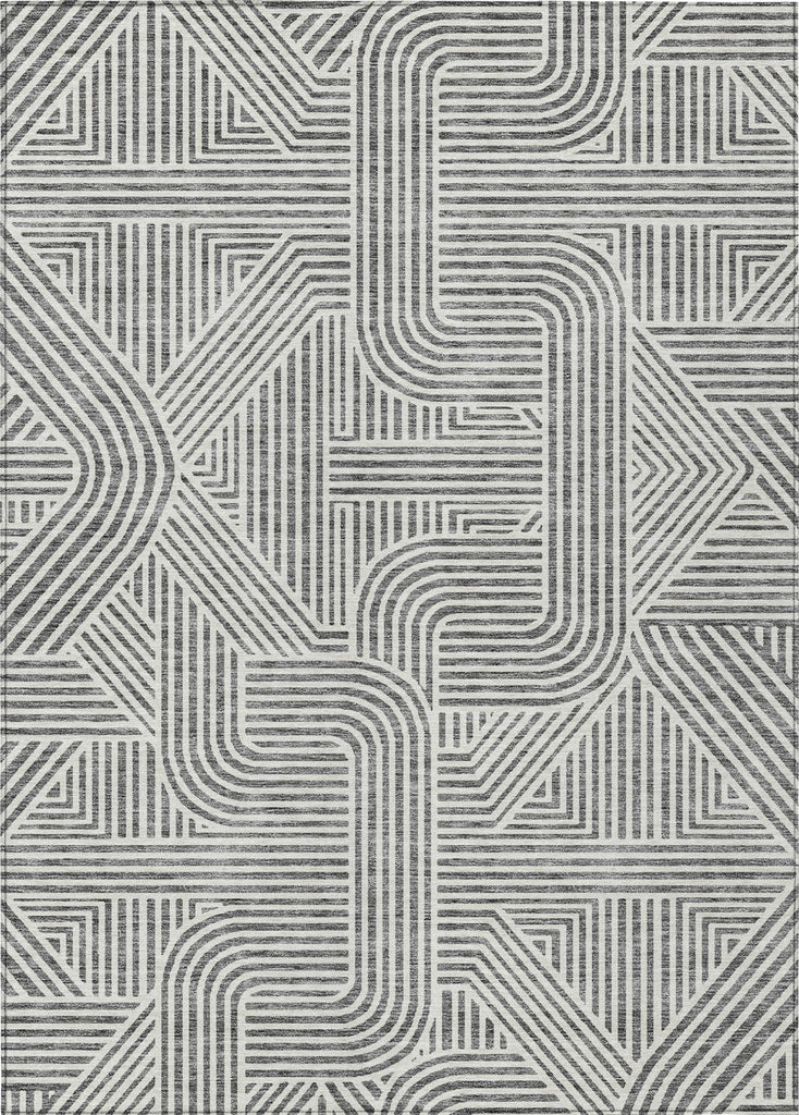 Piper Looms Chantille Lines ACN917 Gray Machine Washable Area Rug main image