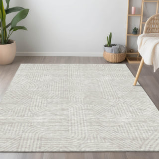 Piper Looms Chantille Lines ACN917 Ivory Machine Washable Area Rug Lifestyle Image Feature