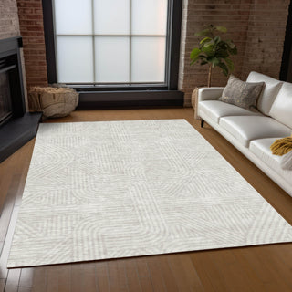 Piper Looms Chantille Lines ACN917 Ivory Machine Washable Area Rug Lifestyle Image Feature