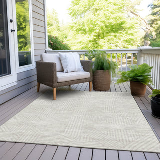 Piper Looms Chantille Lines ACN917 Ivory Machine Washable Area Rug Outdoor Lifestyle Image Feature