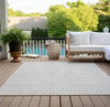 Piper Looms Chantille Lines ACN917 Ivory Machine Washable Area Rug Outdoor Lifestyle Image Feature
