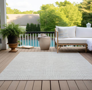 Piper Looms Chantille Lines ACN917 Ivory Machine Washable Area Rug Outdoor Lifestyle Image Feature