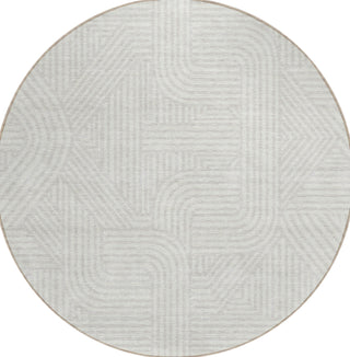 Piper Looms Chantille Lines ACN917 Ivory Machine Washable Area Rug Round Main Image